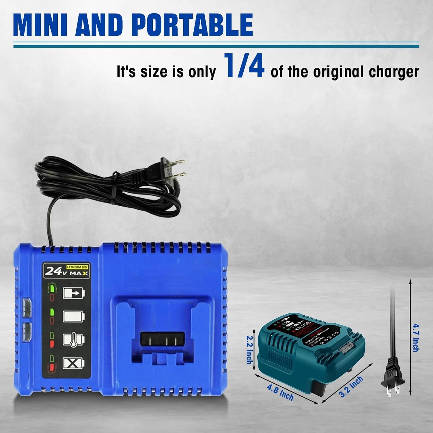 for Kobalt 24V Battery Charger Replacement Mini Charger, for Kobalt 24-Volt Power Equipment Battery Rapid Quick Charger