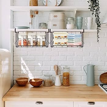 ヴィンテージ吊り下げ棚 楽天市場】吊り式バスケット 収納 2個セット 幅19 奥行26.5 高さ