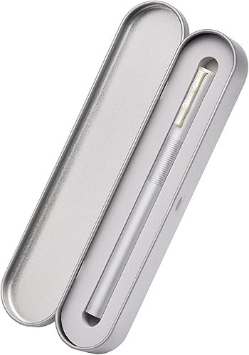 Miniatura 5 de Hongdian H3 Pluma estilográfica de aluminio plateado, punta fina, tapón de rosca con clip de forma de bambú