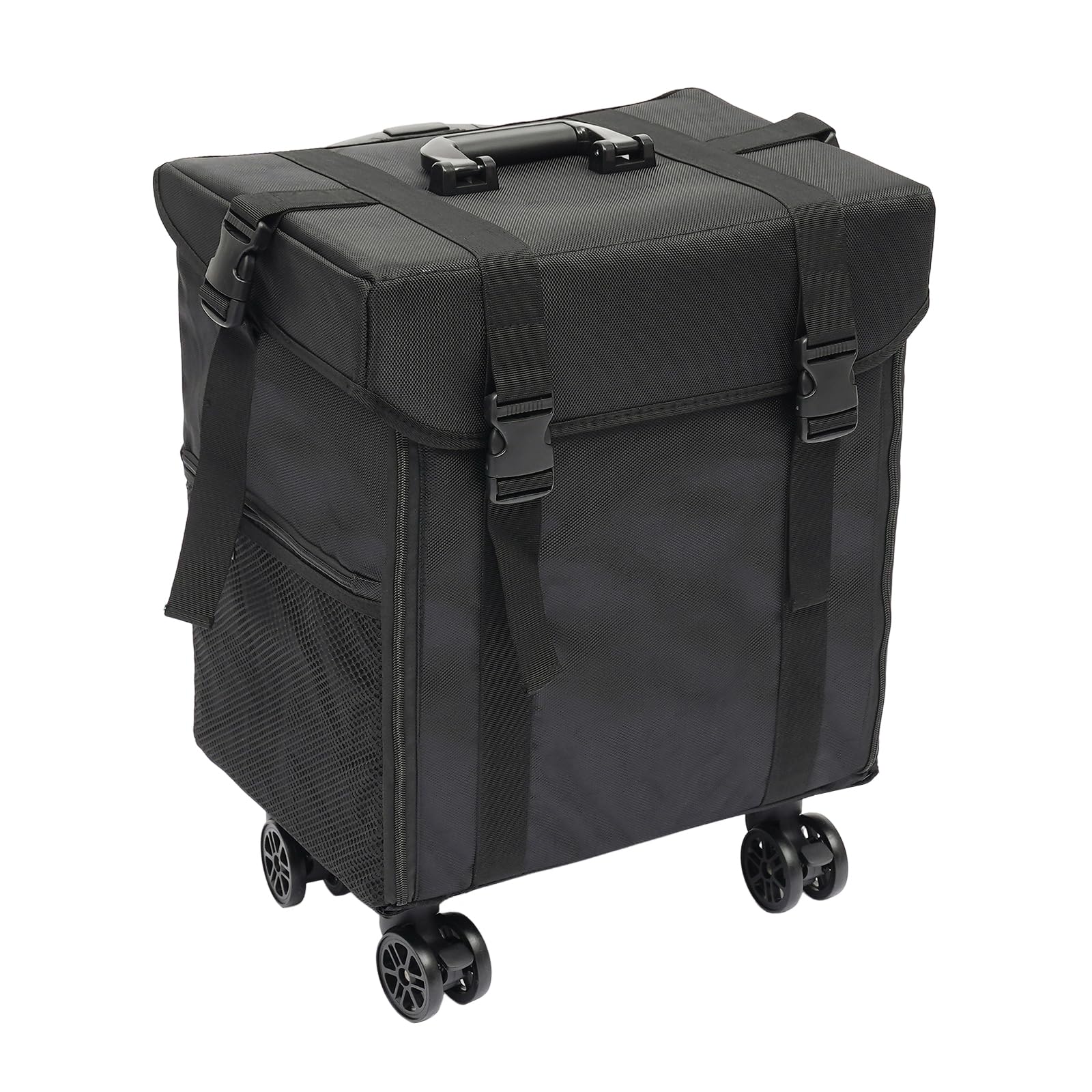 Eleeferri Rolling Makeup Case, Professional Makeup Train Case with 8 Drawers, 5-Layer Cosmetic Trolley, Pedicure/Manicure Organize Storage Case for Travel Large Capacity Barber Tools Bag