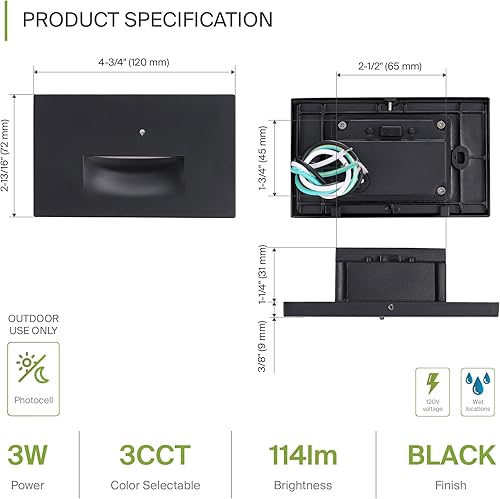 Miniatura 10 de ASD Lámpara LED empotrable  4.75 pulgadas 3W 120V 120LM 3000K4000K5000K Switch  Fotocélula del atardecer al amanecer, impermeable, antioxidante,