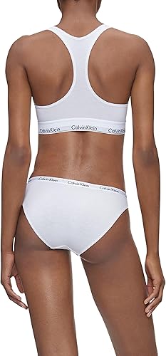 Miniatura 3 de Calvin Klein - Calzones bikini elásticos de algodón con logotipo de carrusel para mujer, paquete múltiple, NegroBlancoGris (BlackWhiteGrey Heather)