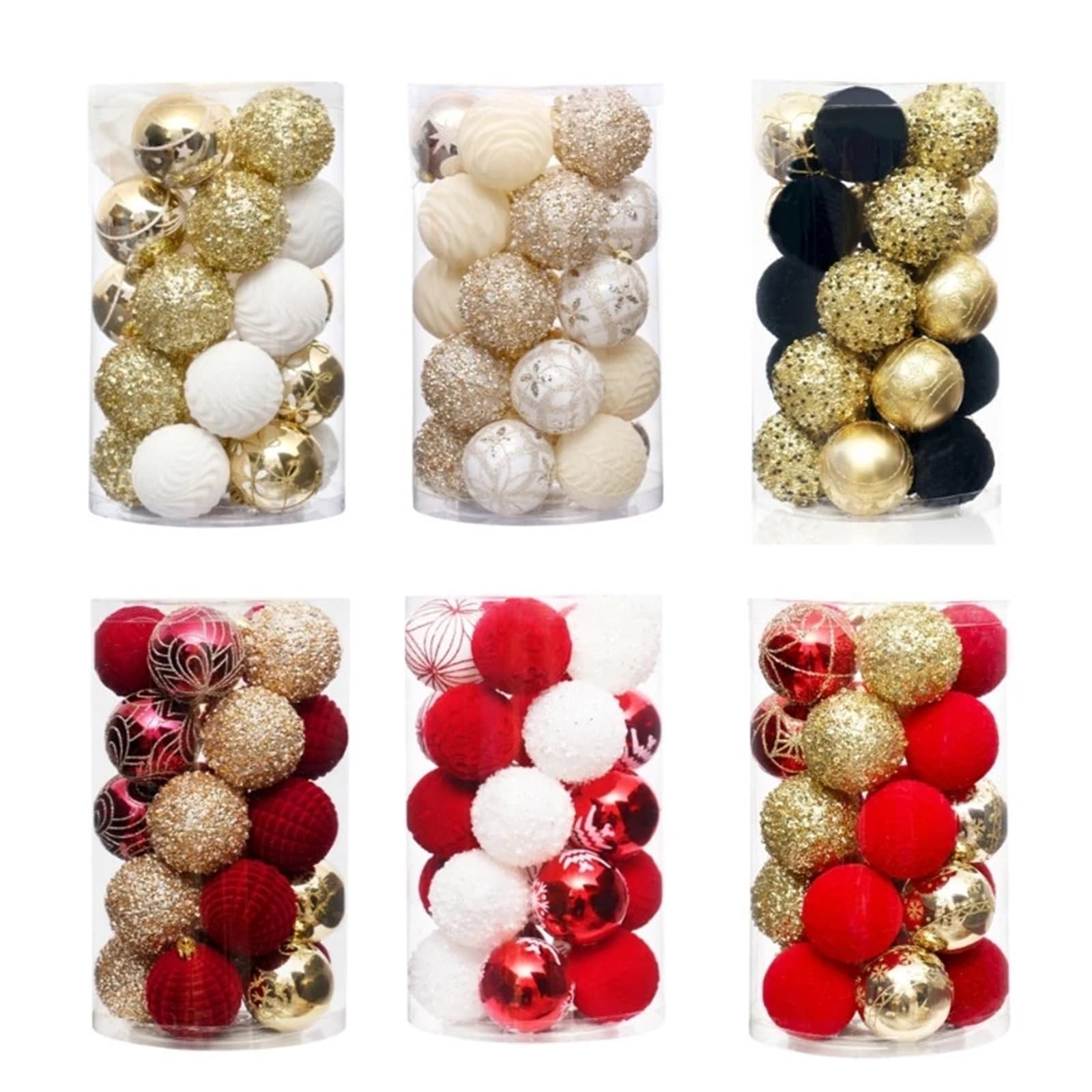 Decorazioni per Palline di Natale Set da 25 eleganti palline di Natale, resistenti, a forma sfera, decorazione natalizia(C)