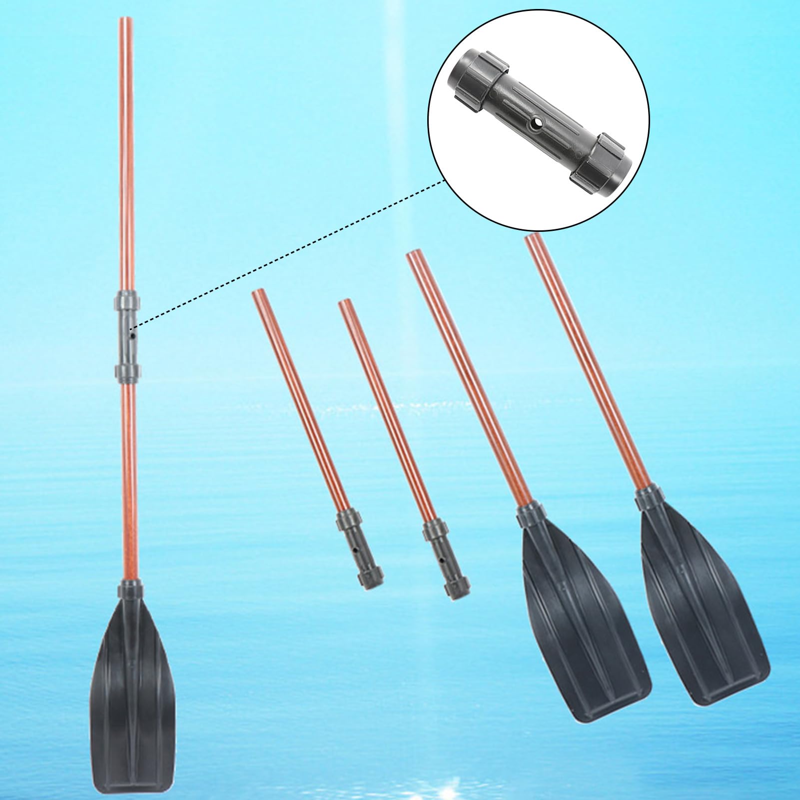 Rames De Bateau, Rame pour Bateau Gonflable, Pagaies Paddle, Pagaies De Kayaks AVCE Manche en Aluminium, Rame Double Paddle Kayak, Accessoires pour Pagaie De Kayak