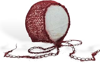 AMOS and SAWYER Newborn Mohair Bonnet, Photography Prop (Merlot)