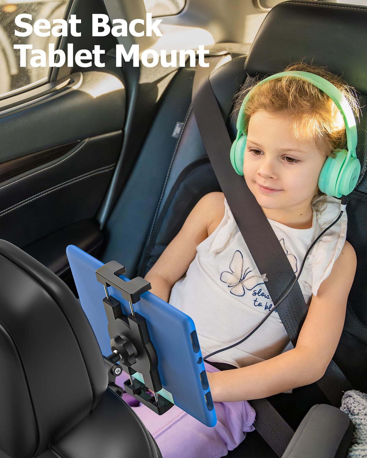 Tesla Tablet Halterung Rücksitz, Model 3/Y Kopfstützenhalterung für Kinder | Tesla Kopfstütze iPad Halter [Kugelkopf aus Metall & 360° Drehung] für iPad Pro Air Mini, Galaxy, Fire, Handys, 4–13"