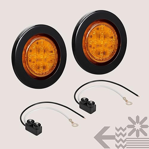 Miniatura 7 de ONLINE LED STORE - Luces de delimitación lateral de 13 LED, redondas, de 6.35cm (padre)., Paquete de 2, Ambar