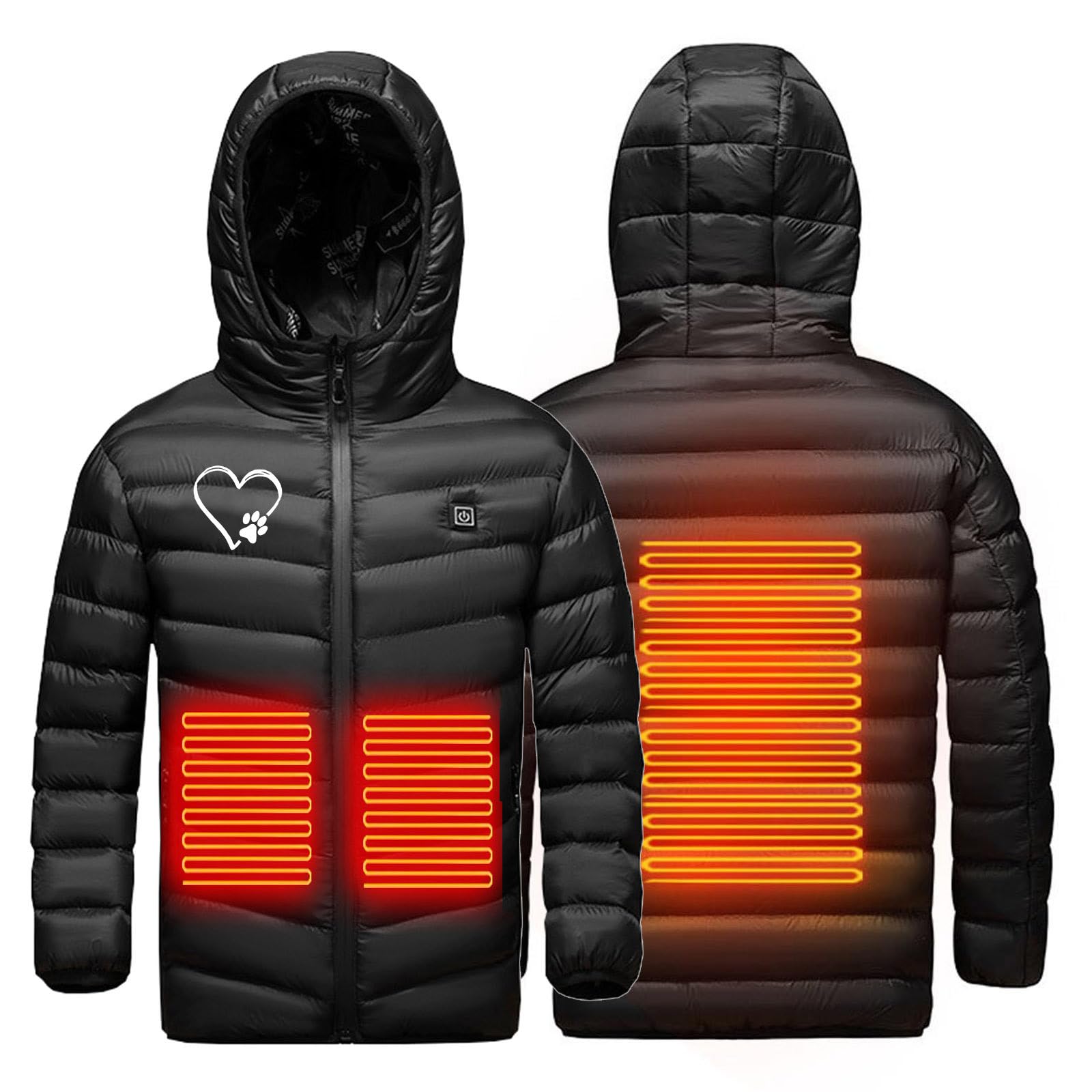 Générique Électrique Veste Chauffante Enfant USB Doudoune Chauffant garçons filles Lavable avec Niveaux de Chauffage et 3 Zones Manteau Chauffage pour Ski Pêche Randonnée Plein Air