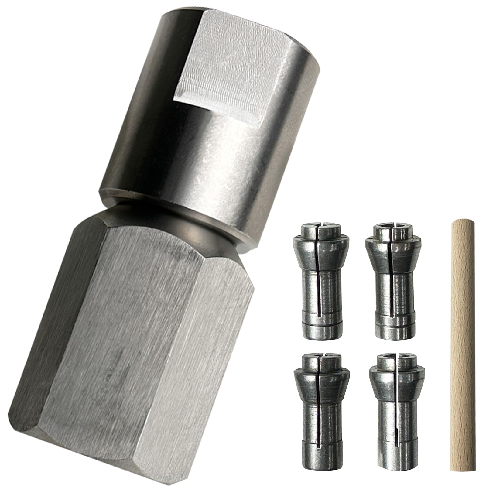 Neeki Flapper Adapter, stainless steel angle grinder adapter, compatible with 5/8"-11UNC thread angle grinders, converts angle grinders to rotary
