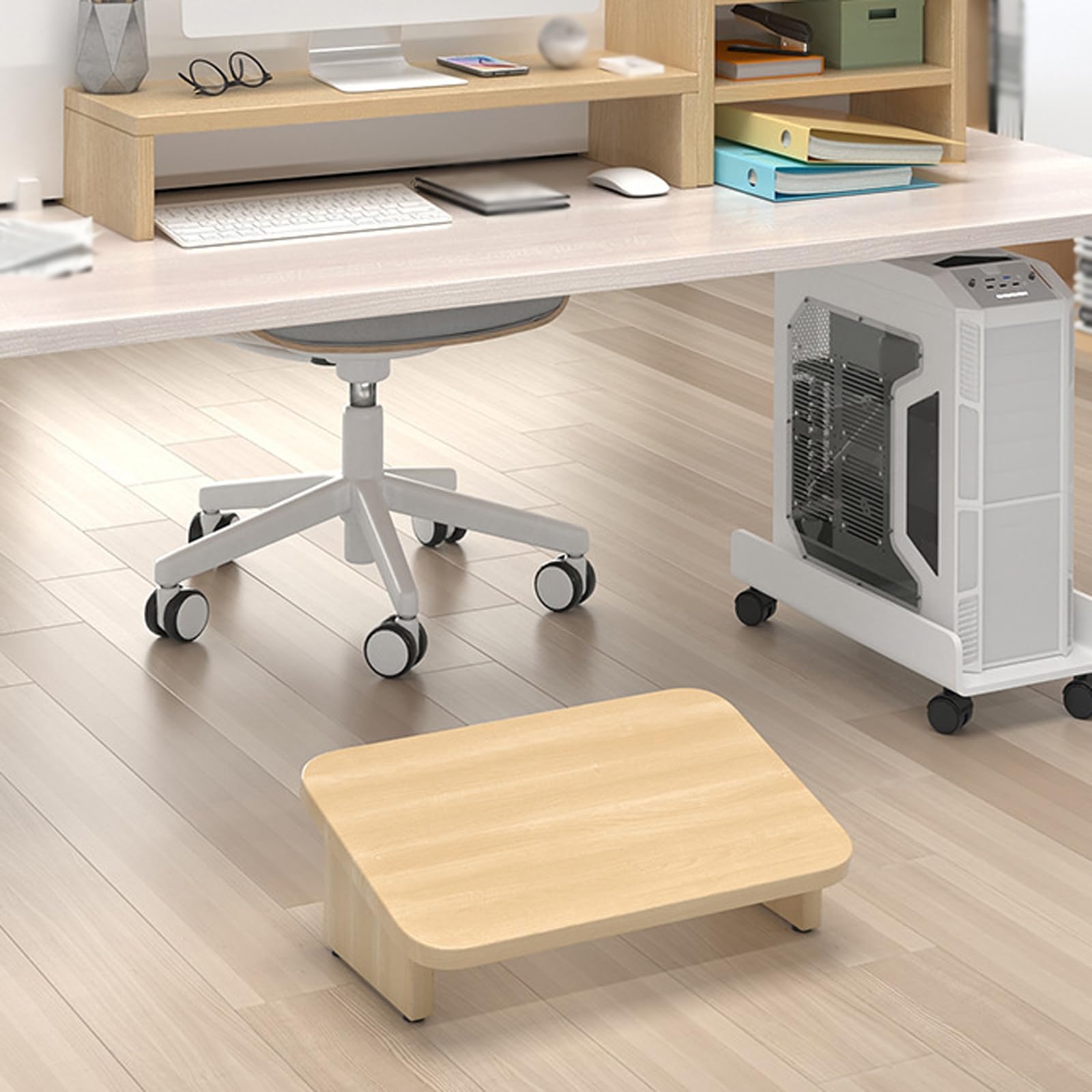 Poggiapiedi da Scrivania,Poggiapiedi Ergonomico,Poggiapiedi per sotto La Scrivania al Lavoro,Poggiapiedi da Scrivania Legno,Poggiapiedi da Scrivania Inclinato,Antiscivolo,per Ufficio