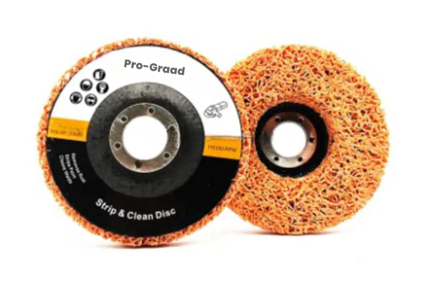 Pro-Graad SuperGrindz 5 Pack 4-1/2" x 7/8" Orange Ceramic Grain Extra Coarse Long-Life Strip Discs Stripping Wheel Fit Angle Grinder Clean Remove Strip Paint Coating Rust Welds Oxidation