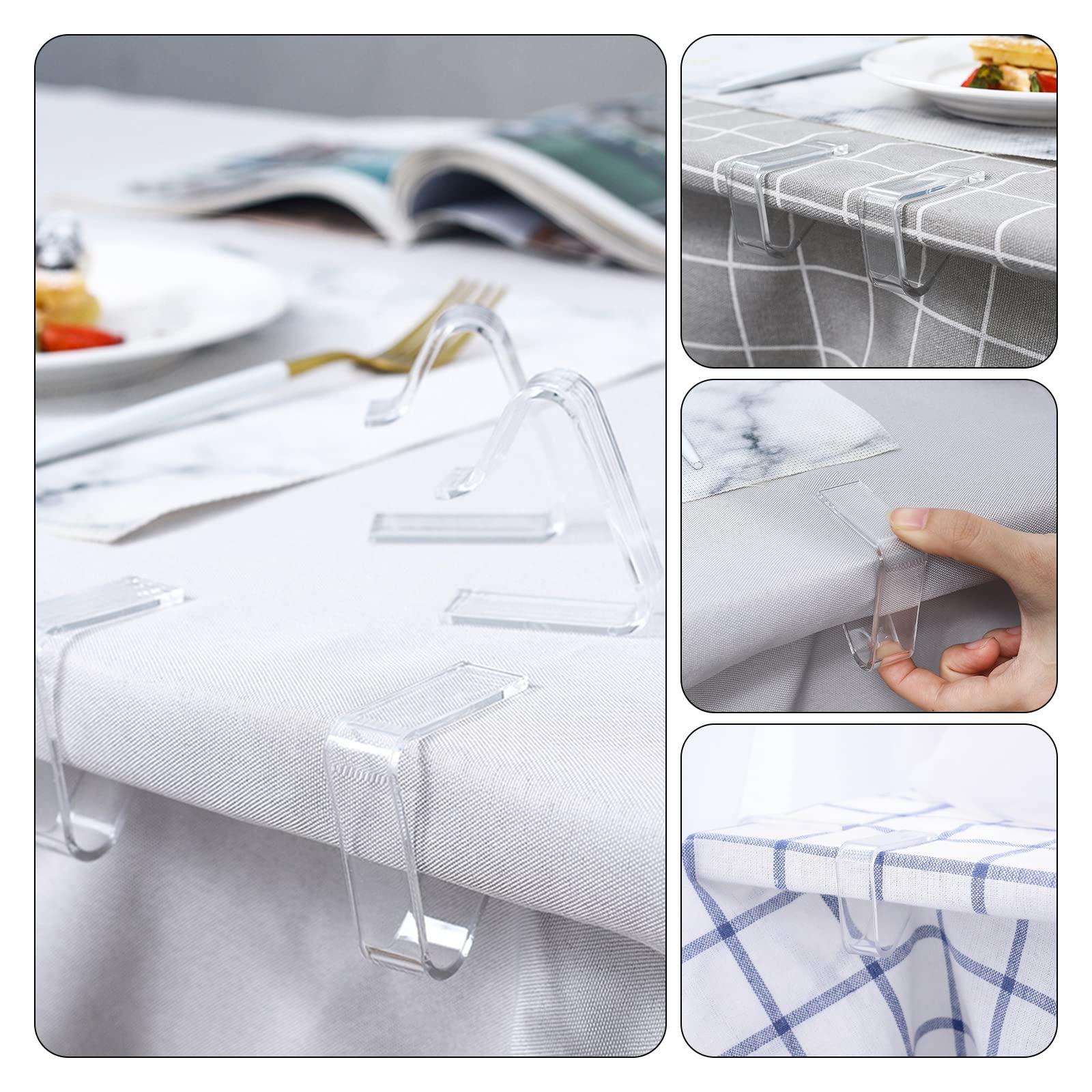 4 Supports De Nappe Antidérapants Skyzone - Transparents, Pour Table Jusqu'à 5,1 Cm D'épaisseur