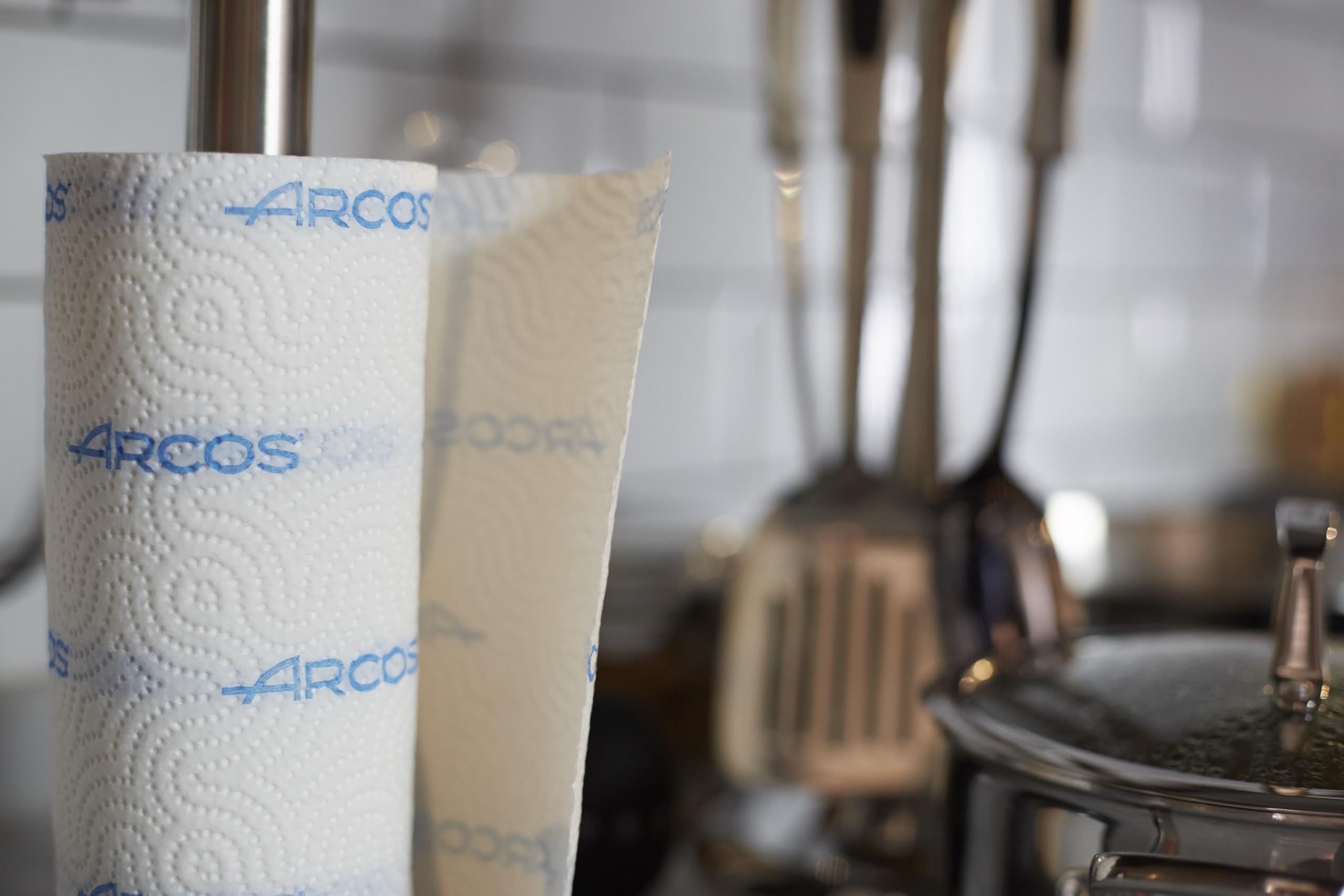 Arcos Portarrollos de Cocina Adherente - Acero Inoxidable y ABS, Instalación en Pared o Sobremesa, 280 mm Altura, 150 mm Base, Negro - Accesorios de Cocina Calidad Arcos