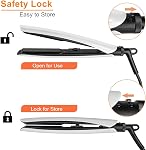 LOVANI Mini Hair Straightener,0.6 Inch Travel Flat Iron Dual Voltage Small Size Hair Iron with 3D Floating Ceramic Tourmaline Plates for Short Hair,White