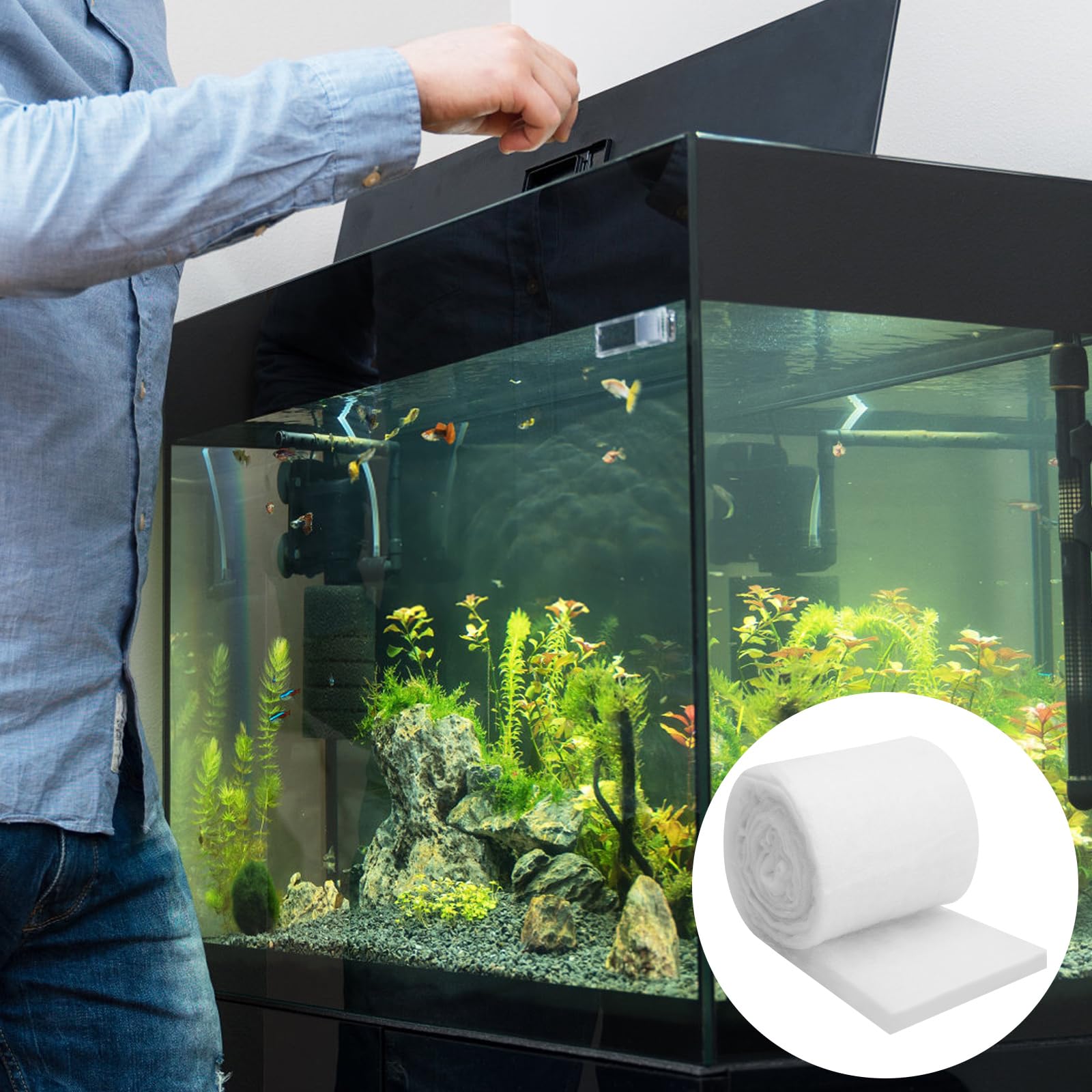 2 M Spugna filtrante per Acquario Tampone Filtro Spugna Tamponi Filtranti per Acquario Addensata Schiuma Filtrante Filtro Spugna Schiuma Acquario Filtro Spugna