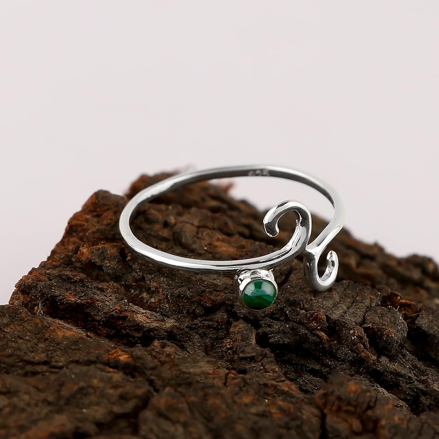 925 Sterling Silver Boho Ring, Natural Gemstones Stones, Solitaire Handmade Hypoallergenic Jewellery for Women, Birthday Healing Crystals Statement Rings, Christmas Gift - Image 4