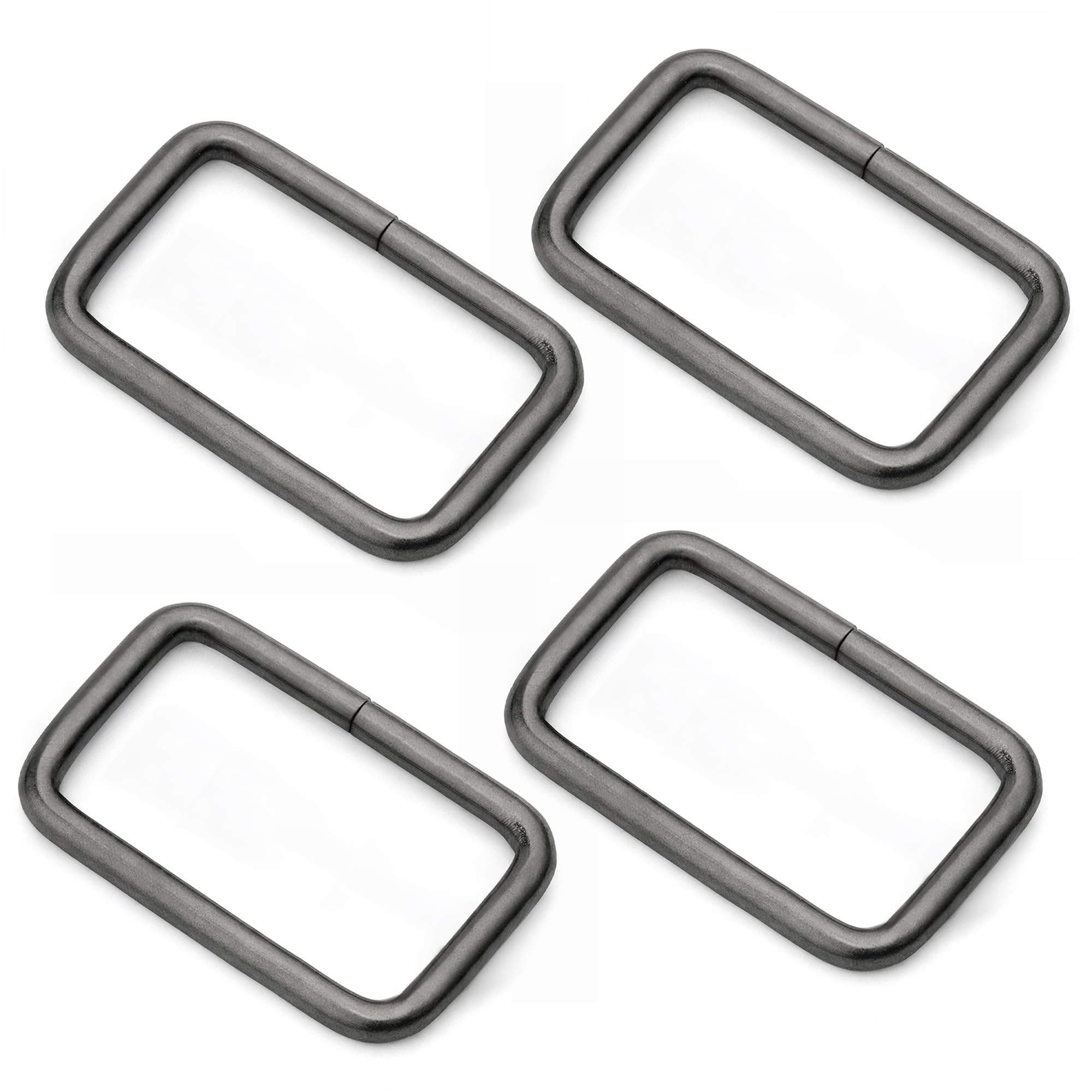 CRAFTMEMORE Metal Rectangle Buckle Ring Fits 1-1/4", 1-1/2" Strap Heavy Duty Rectangular Cord for Bag Belt Loop Purse Making (1-1/2" x 20 pcs,
