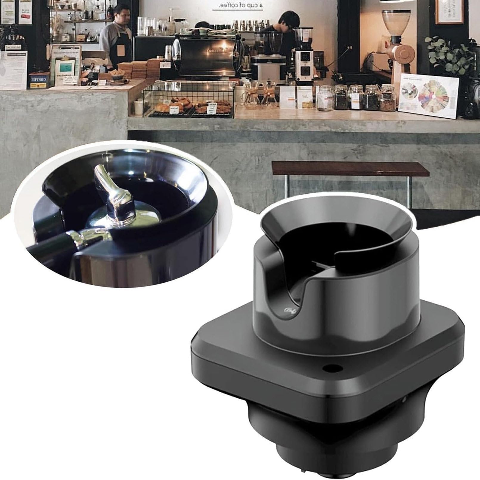 Cepillo de limpieza para máquina de espresso con 3 cabezales de cepillo de arco, limpiador automático de café molido, extraíble y fácil de limpiar para uso doméstico, cafetería o restaurante