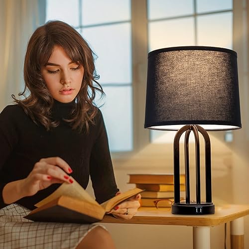 Miniatura 40 de Juego de 2 pantallas de lámpara azules para lámparas de mesa, lámparas de pie, 11.6 pulgadas superior x 12.6 pulgadas inferior x 9.8 pulgadas