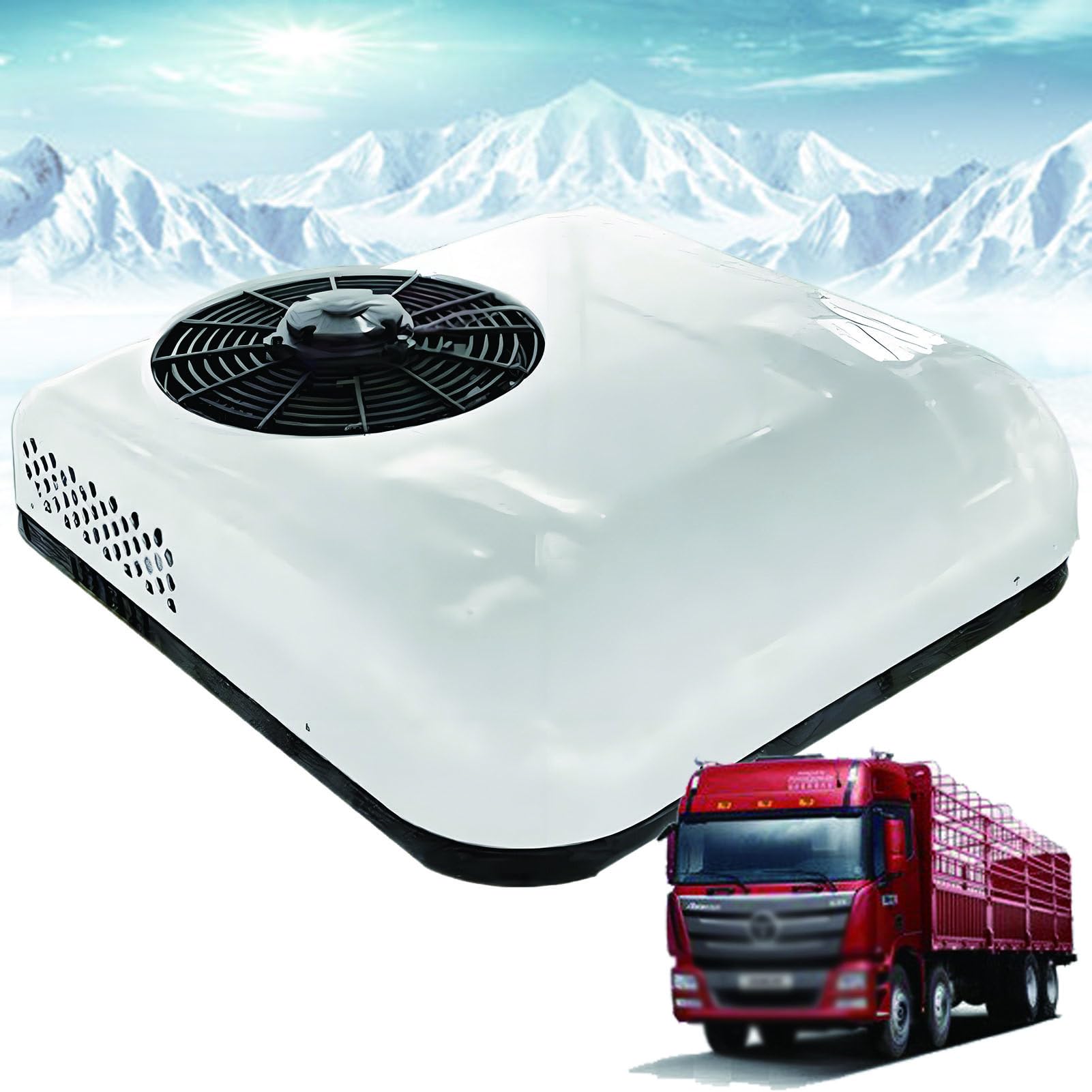 ROGHA Air Conditioner Motorhome, Ultra-thin RV Roof Top Air Conditioners - Universal Fit For Motorhomes, Trucks 24V