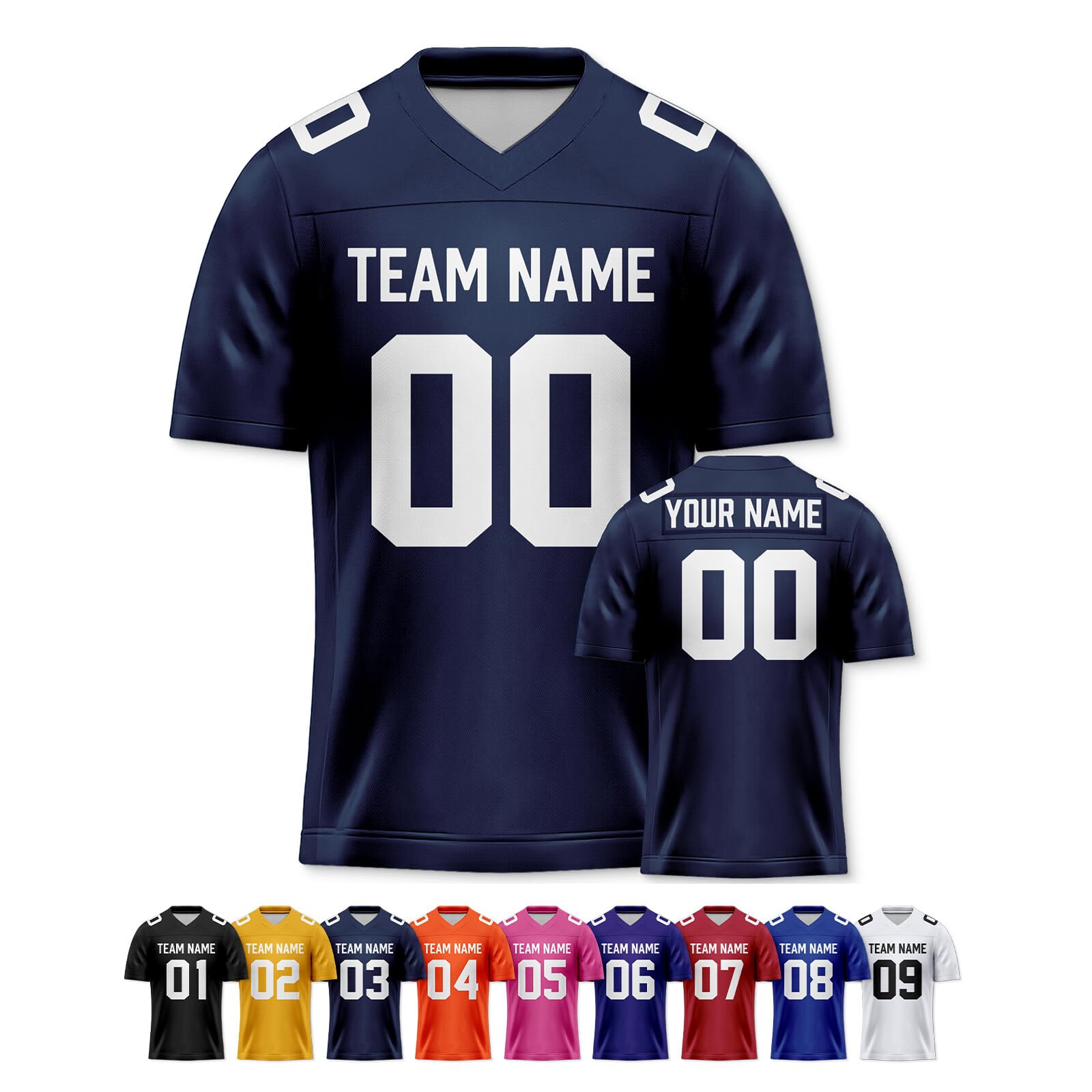 Custom Replica Football Jersey with Name Number Logo