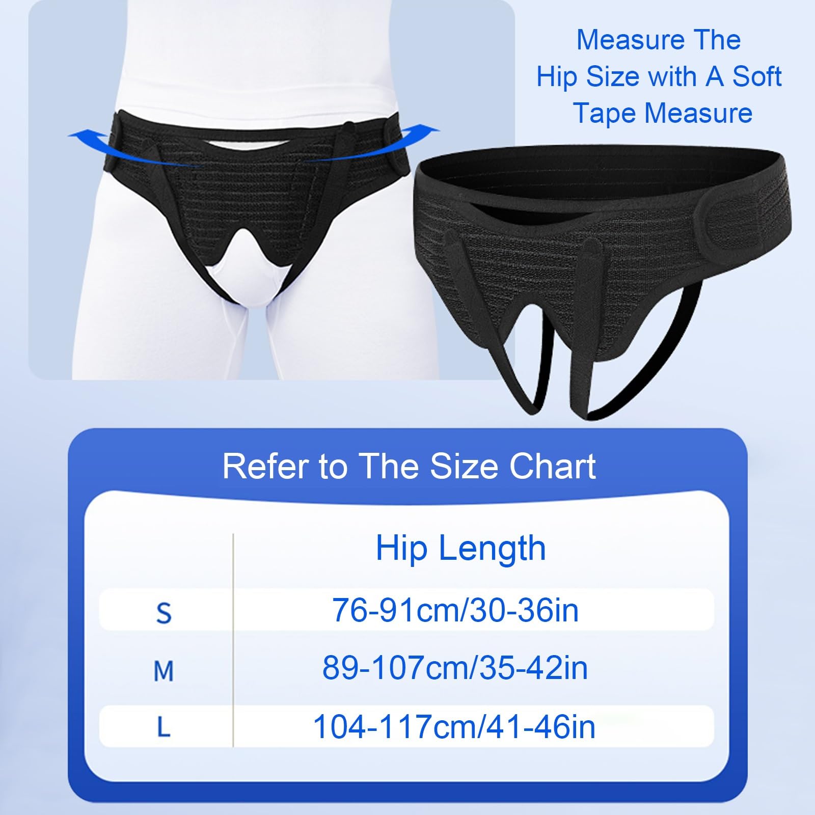 Hernia Belt for Double Inguinal with 2 Removable Compression Pads, Hernia Belt for Men and Women, Adjustable Waist Strap, Comfortable Material(Black,Small)