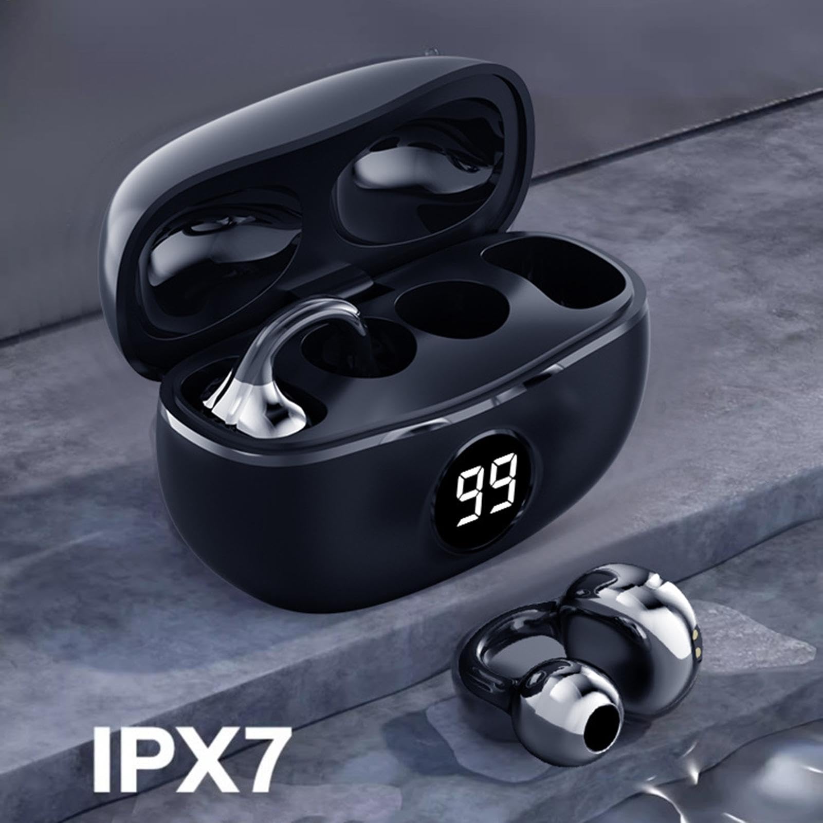 Generisch Cuffie aperte con clip, cuffie per fitness, ABS + PC, auricolari aperti senza fili, comode cuffie per esercizi sportivi che funzionano