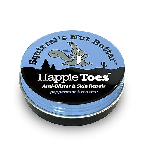 Squirrel's Nut Butter Happie Toes Tin | Prevención de ampollas y crema para pies | Previene ampollas y repara la piel en cicatrices secos o