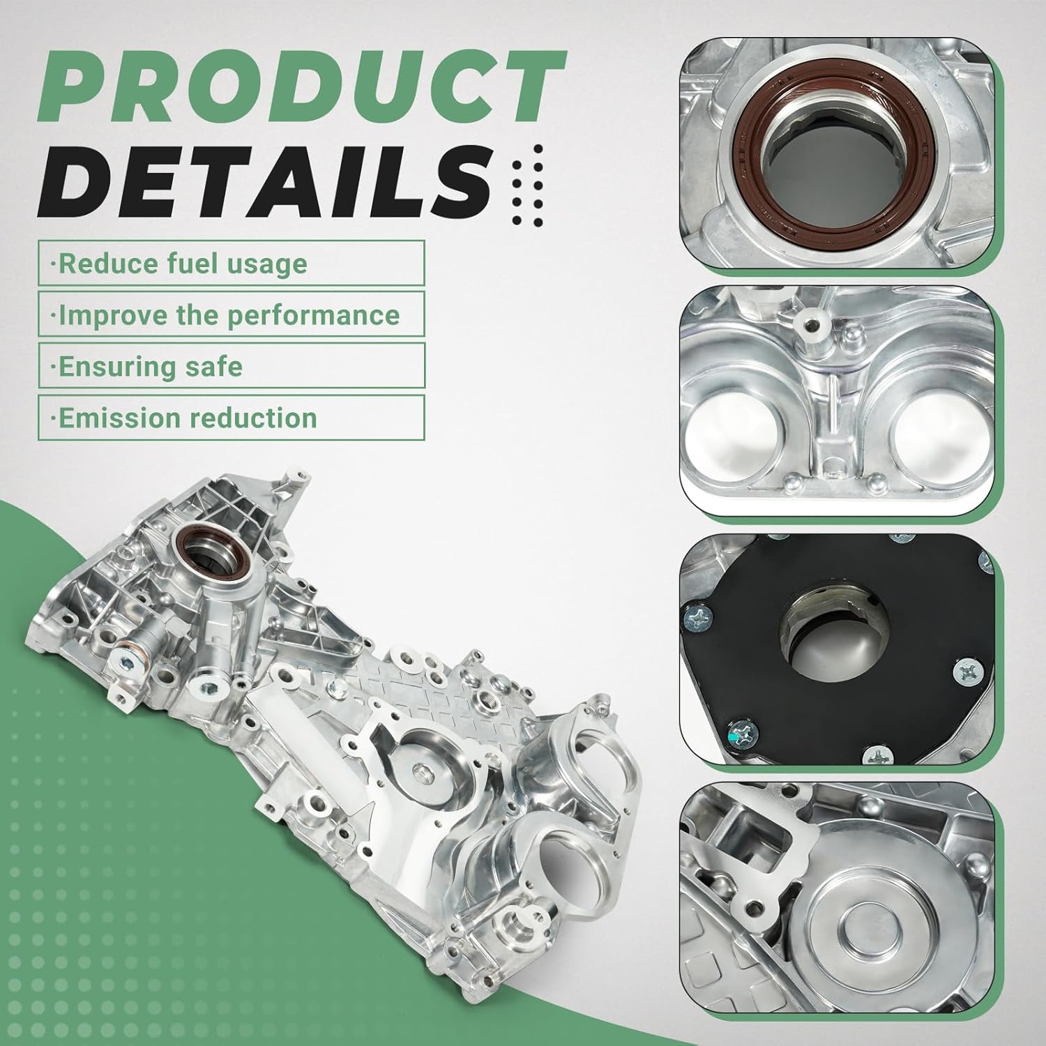 Engine Timing Cover w/Gasket, Timing Chain Cover w/Oil Pump Inside Fits for Chevy Sonic/Cruze/Trax, 1.4L, 2011-2020 | for Buick Encore, 1.4L, 2013-2017 - Replace 25199424 25194353