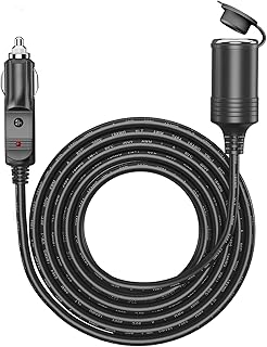 STHIRA®13ft Cigarette Lighter Extension Cord, 12V/24V DC Car Lighter Extender Lighter Socket Extension with Cap, Universal Vehicle Car Lighter Extension Cord-picture-12