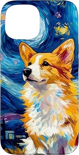 Miniatura 10 de Funda para iPhone 13 Pro Max Welsh Corgi Dog Starry Night Van Gogh Welsh Corgi