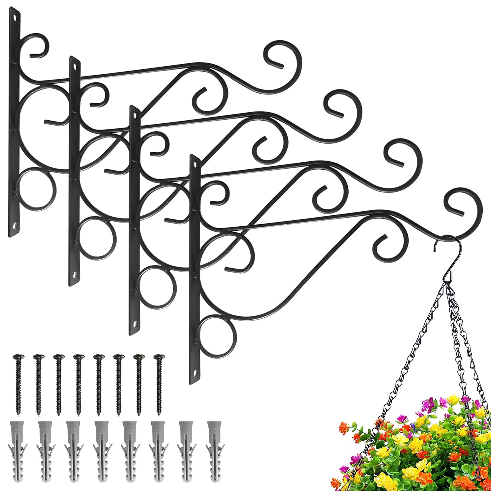 Supports de panier suspendu anti rouille pour fixer solidement vos plantes