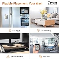 Vista 7 de Temtop Humidity Meter T1, Indoor Thermometer for Room Temperature, Bluetooth Hygrometer with Notification Alerts, Data Export, Digital Gauge for