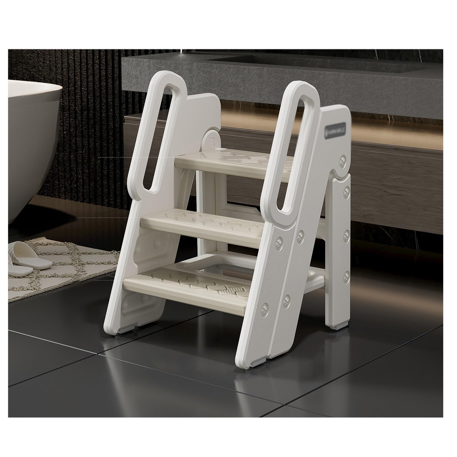 step stool, Stable Load-Bearing, Non-Slip Design, Multi-Functional, Suitable for Multiple Scenarios(White)