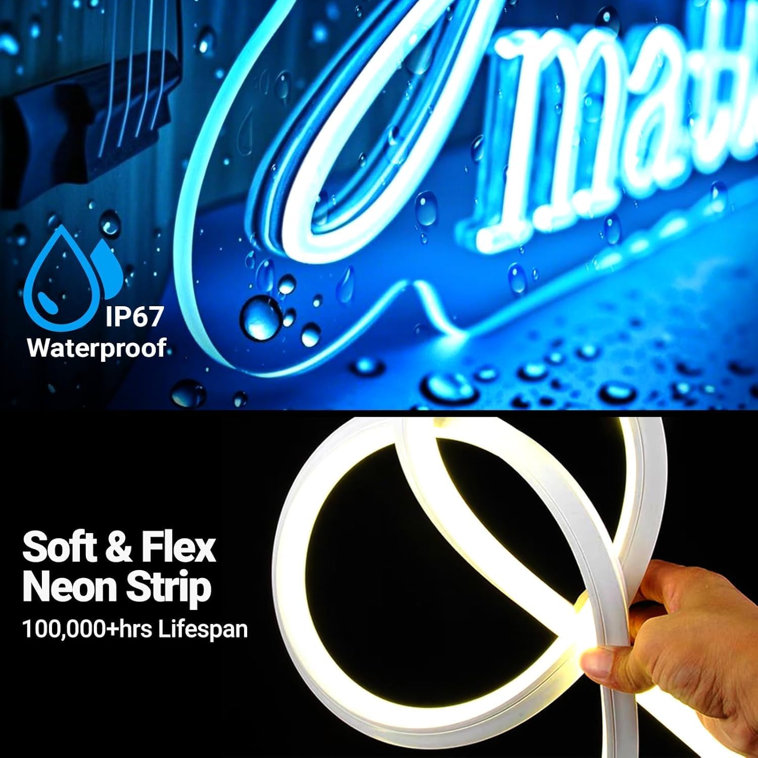 Large Outdoor Business Neon Sign, Dimmable Personalized Waterproof Led Sign, Custom Waterproof IP67 Light up Sign for Storefront Salon Shop Beauty Patio Backyard Pool Bar Bistro Party