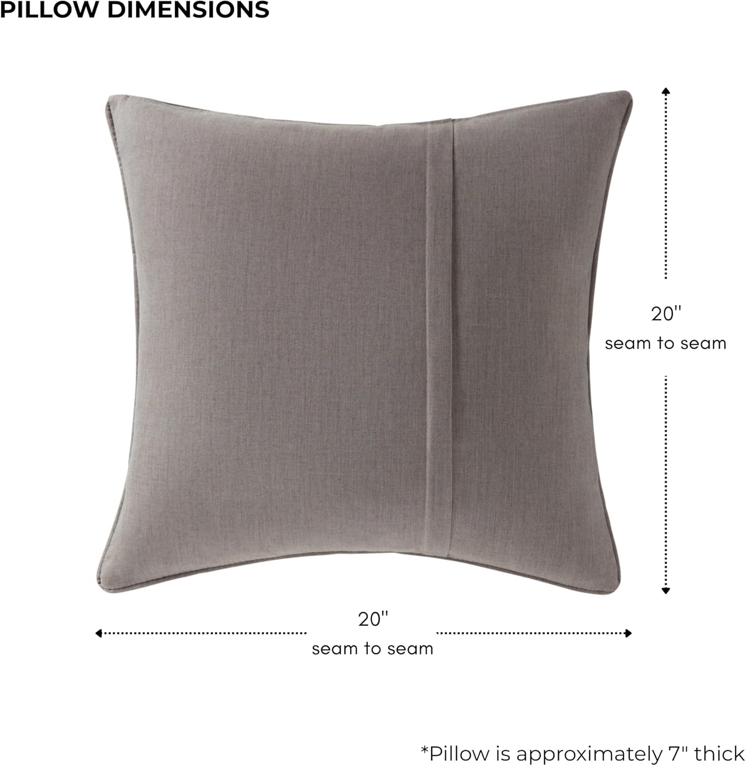 Sunbrella Outdoor Throw Pillows 20x20 Set of 2 – Corded Patio Accent Pillows with Pleated Design & Removable Zipper Covers – Weather & Fade Resistant Pillows for Patio Furniture, Cast Shale
