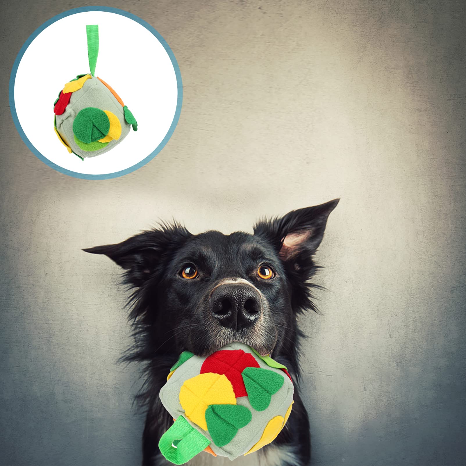 POPETPOP 3piezas Bola De Alimentación Interactiva para Perros Juguete Olfativo Resistente para Estimulación y Diversión Casa Fresco
