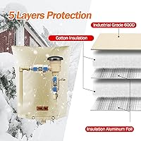 Vista 5 de TOHONFOO Backflow Preventer Pipe Insulation Cover (5°F) - Irrigation Sprinkler Valve Insulated Pouch - Water Well Pump Cover - Sturdy 5 Layers for