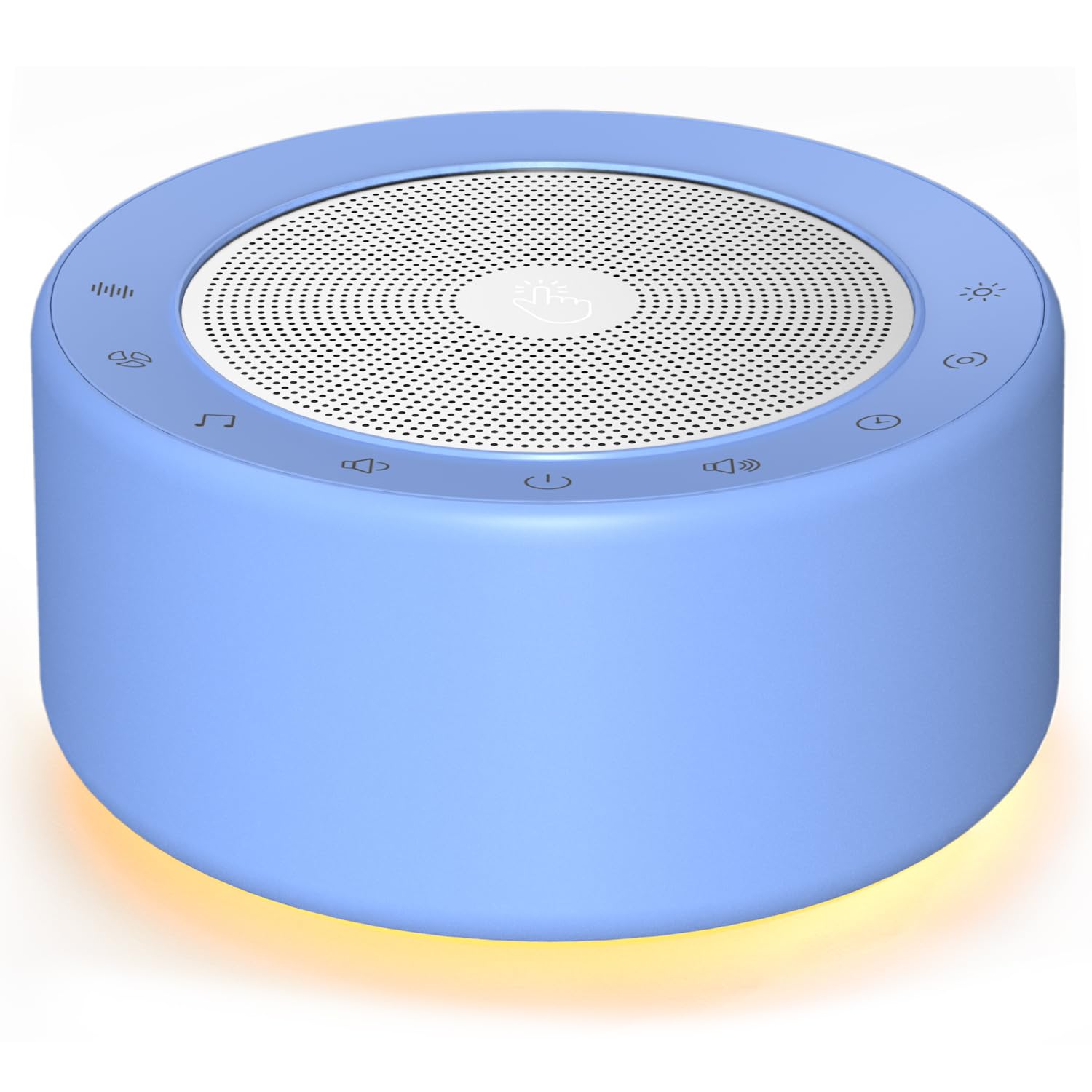 7 Colors Nursery Lamps Night Lights, White Noise Machine with 30 High Fidelity Soundtracks, Full Touch Metal Grille and Buttons, Timer and Memory Features, Plug in, Sound Machine for Baby (Blue)