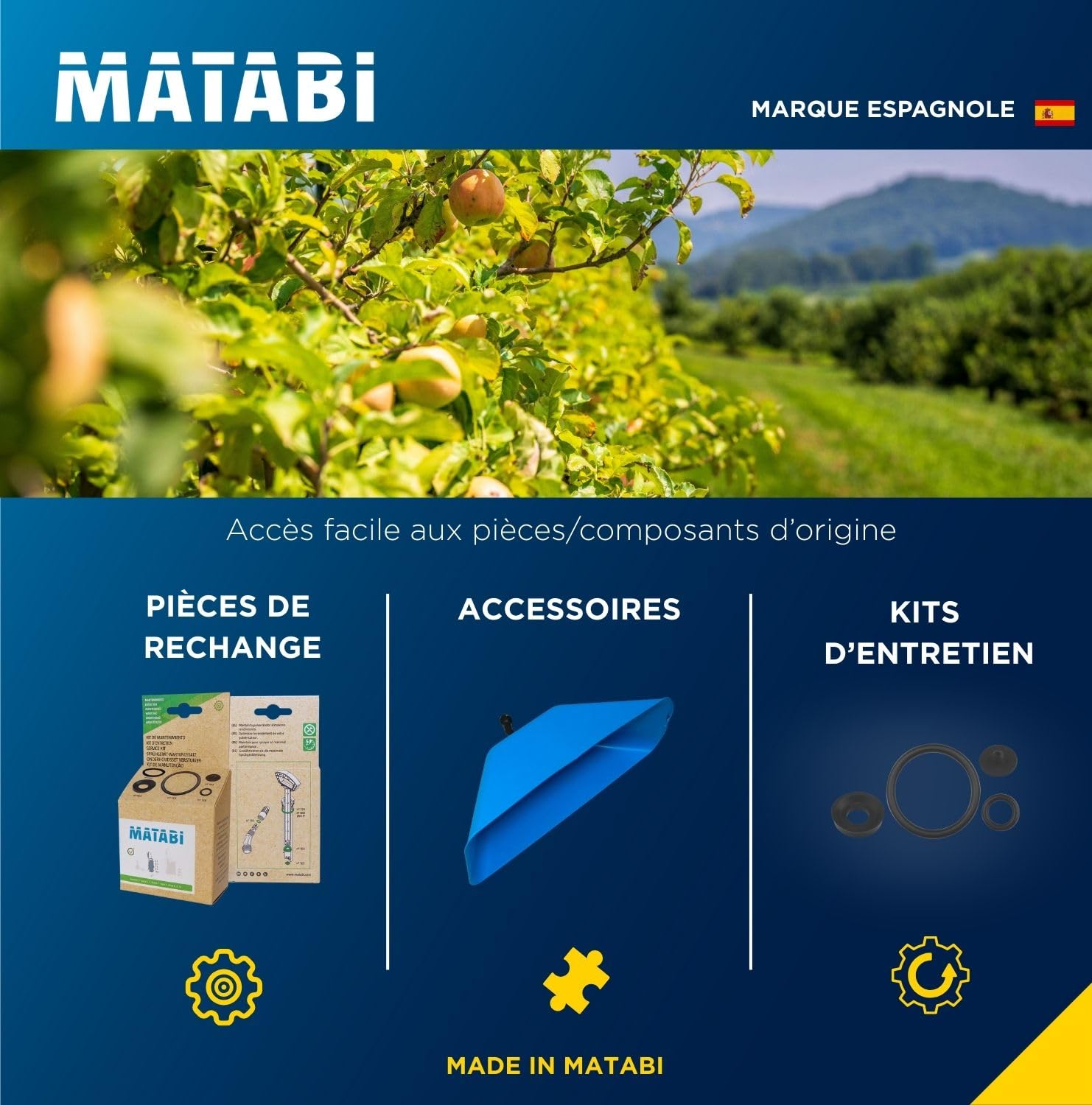 Matabi Polita 7 pulvérisateur de Jardin 5L Pré‑Pression Buse réglable Lance Fibre de Verre