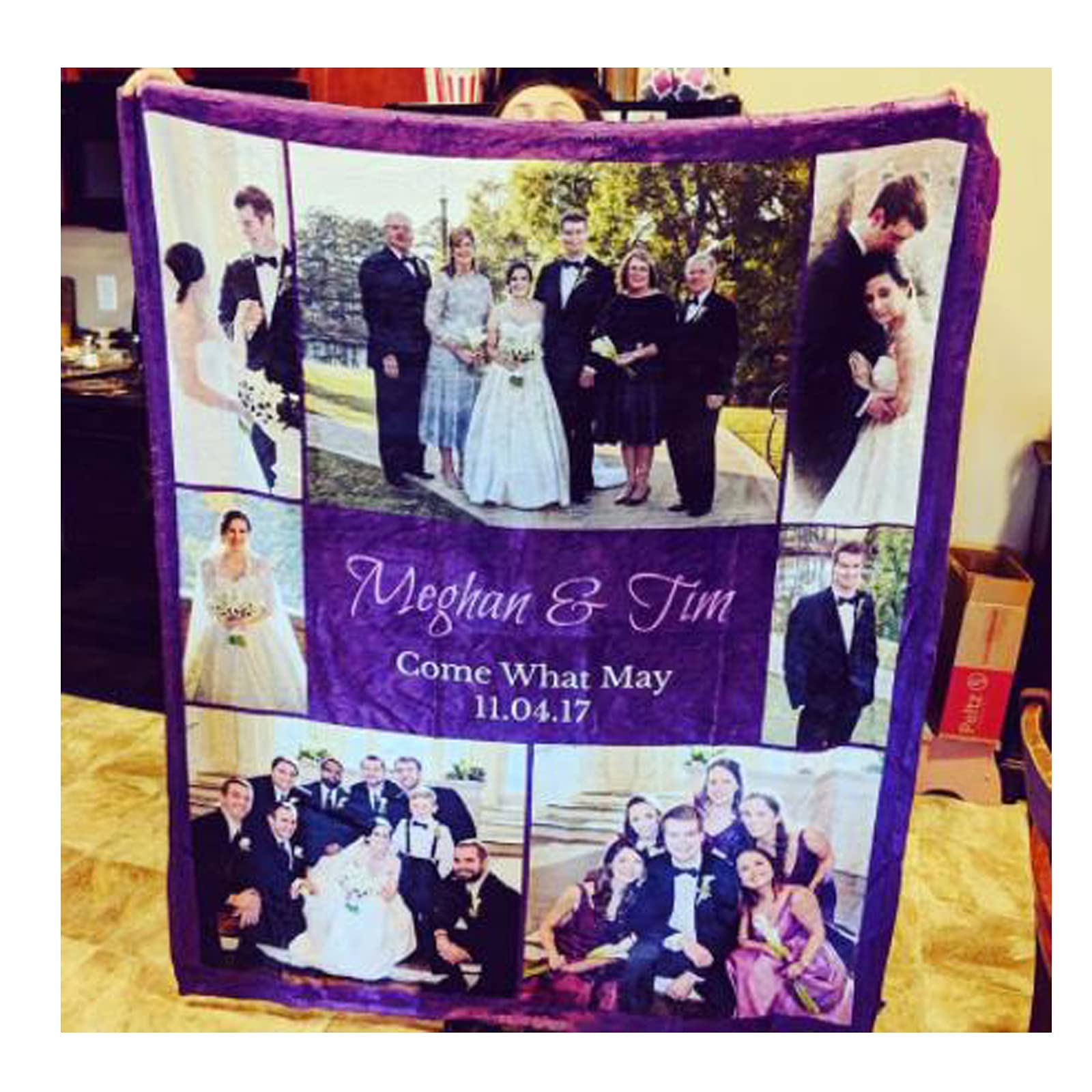Personalized Photo Print Blanket,Personalised Photo Fleece Blanket Customized Throw with Picture Birthday Wedding Gift for Adult Baby Pet Personalised Photo Collage,Custom Throw Blanket (150x100cm)