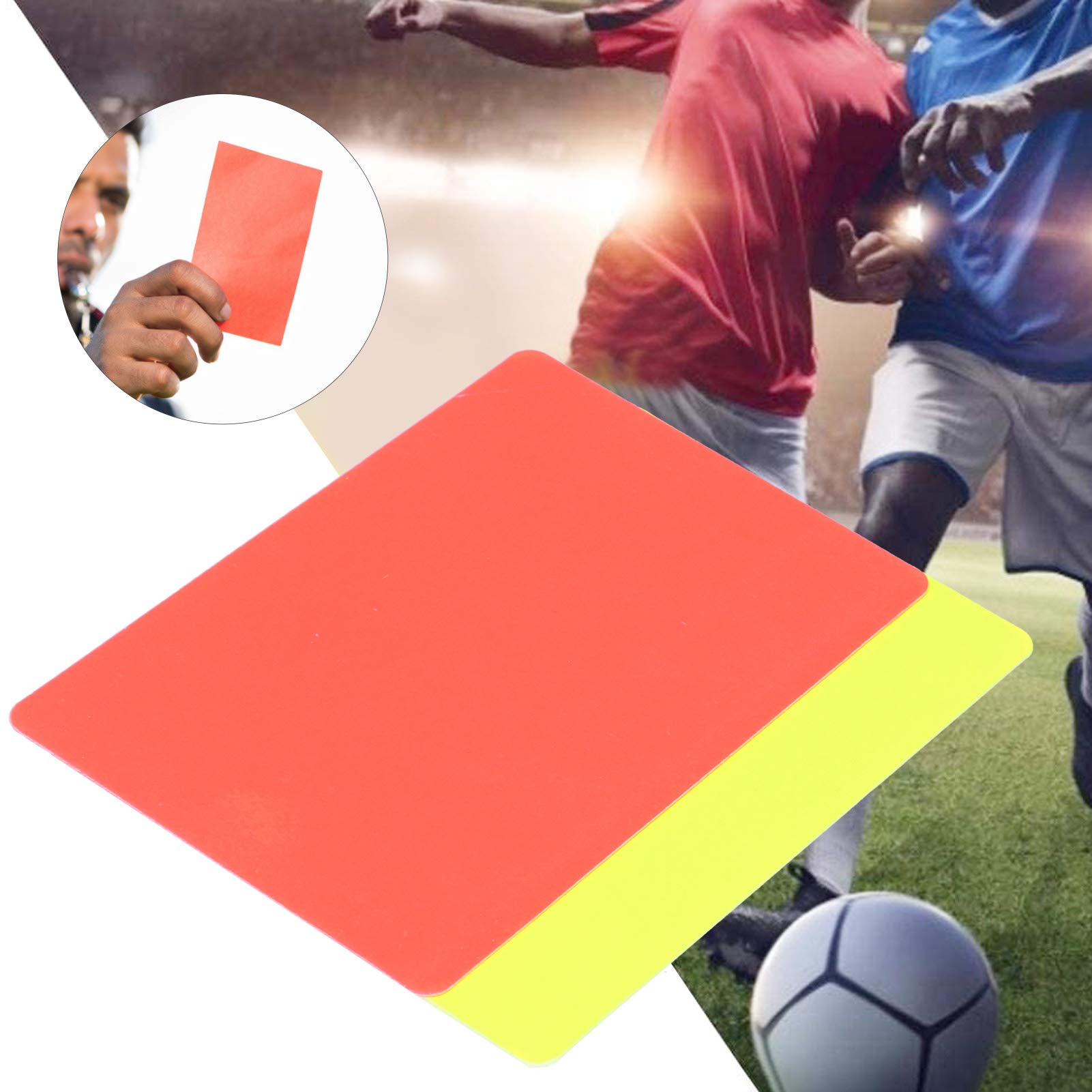 Longzhuo Tarjetas de árbitro Juego de 5 Tarjetas de árbitro de fútbol Deportivo Rojo y Amarillo Juego de Tarjetas de Advertencia y expulsión de fútbol