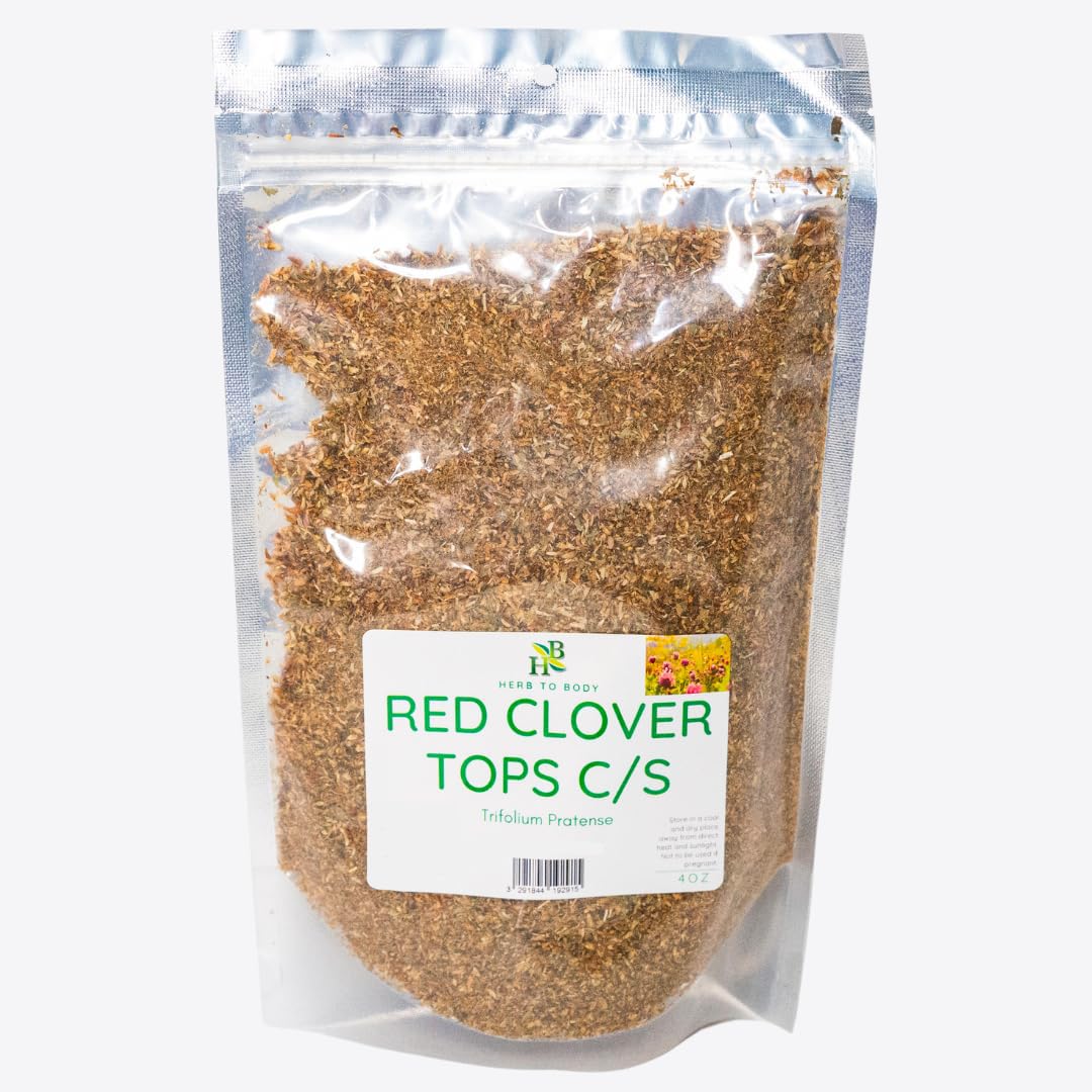 Herb To Body Red Clover Tops C/S - Trifolium Pratense, Red Clover Cut and Sifted for Herbal Tea, Botanical Blends and Traditional Preparations,