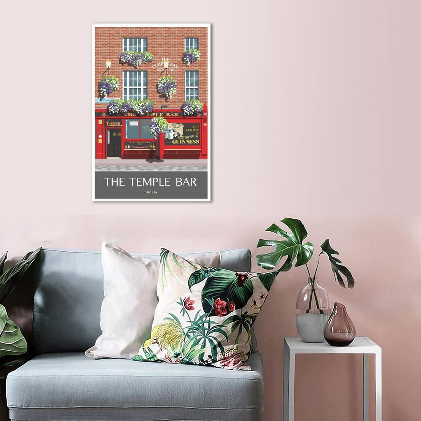 Cartel decorativo de viaje de Dublín Irlanda del templo de la vendimia Cartel de viaje de la lona del dormitorio moderno Póster de la pintura de la pintura de los carteles de la decoración de la pared