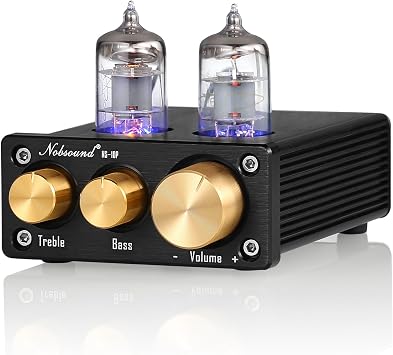 Nobsound NS-10P Mini Vacuum Tube Preamplifier Hi-Fi AUX Line Preamplifier with High Bass Adjustment Function