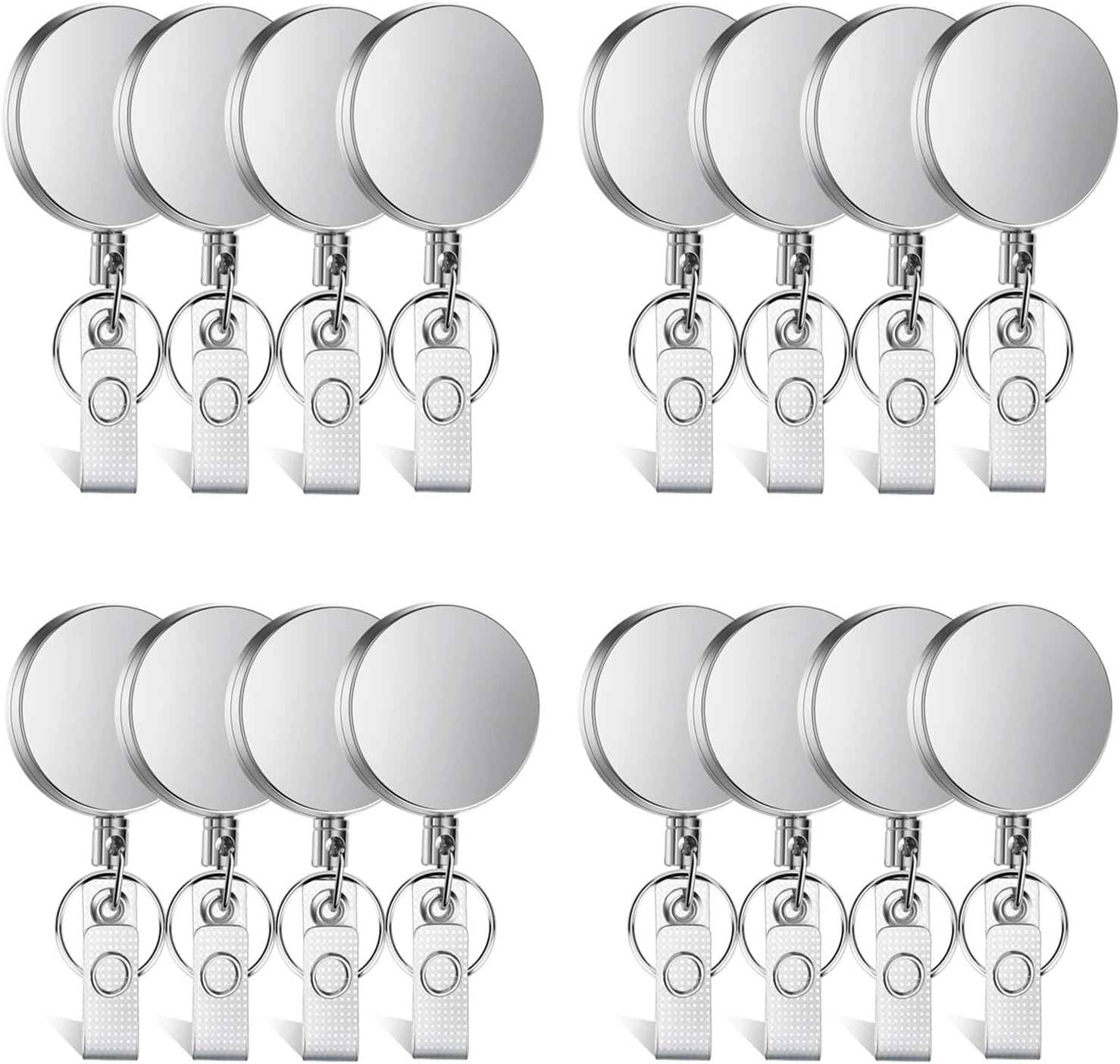 RHBLME 25 Pack Heavy Duty Metal Badge Reel with Clip & Key Ring, Retractable for Nurses, Teachers, Students, Workers - Image 7