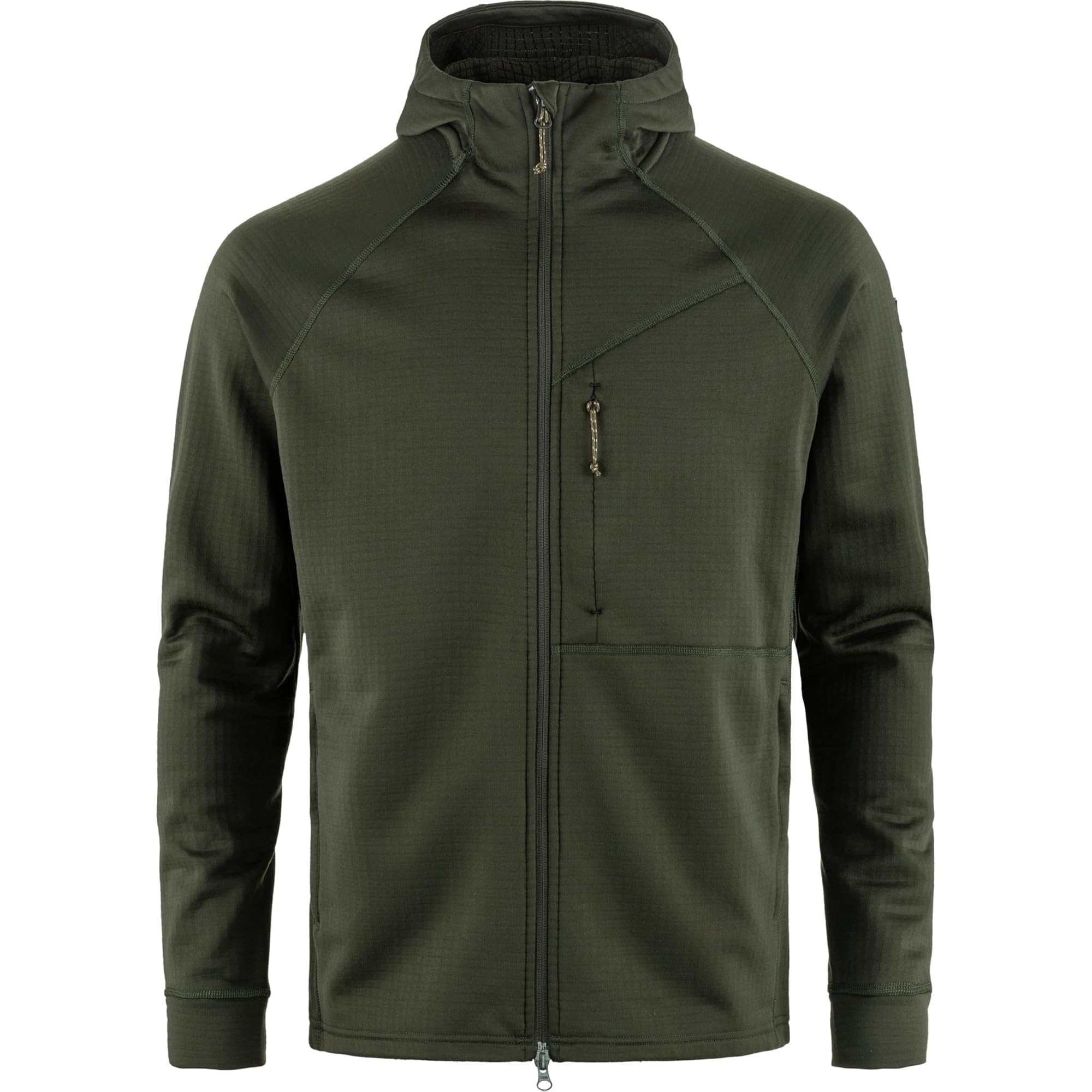 FJALLRAVEN 12600228-662 Abisko Grid Fleece Hoodie M Sweatshirt Men's Deep Forest Size M