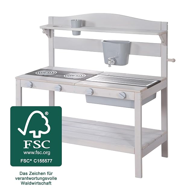 Foto 6 de 8 de roba Cocina Infantil con Accesorios - Mobiliario de Juego Funcional para Exteriores para Niñas y Niños