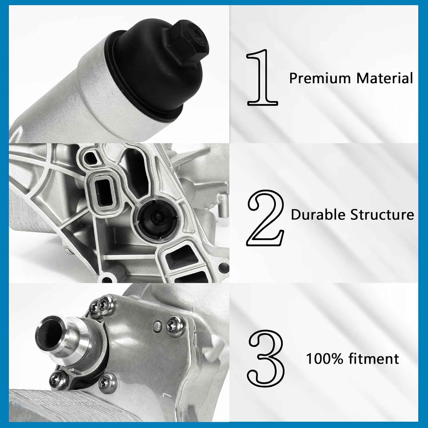 11428596283 Aluminium Engine Oil Filter Housing Compatible with 2016-2021 BMW 230i xDrive 320i 330e 330i 430i xDrive 530e 530i 740e X3 X4 2.0L