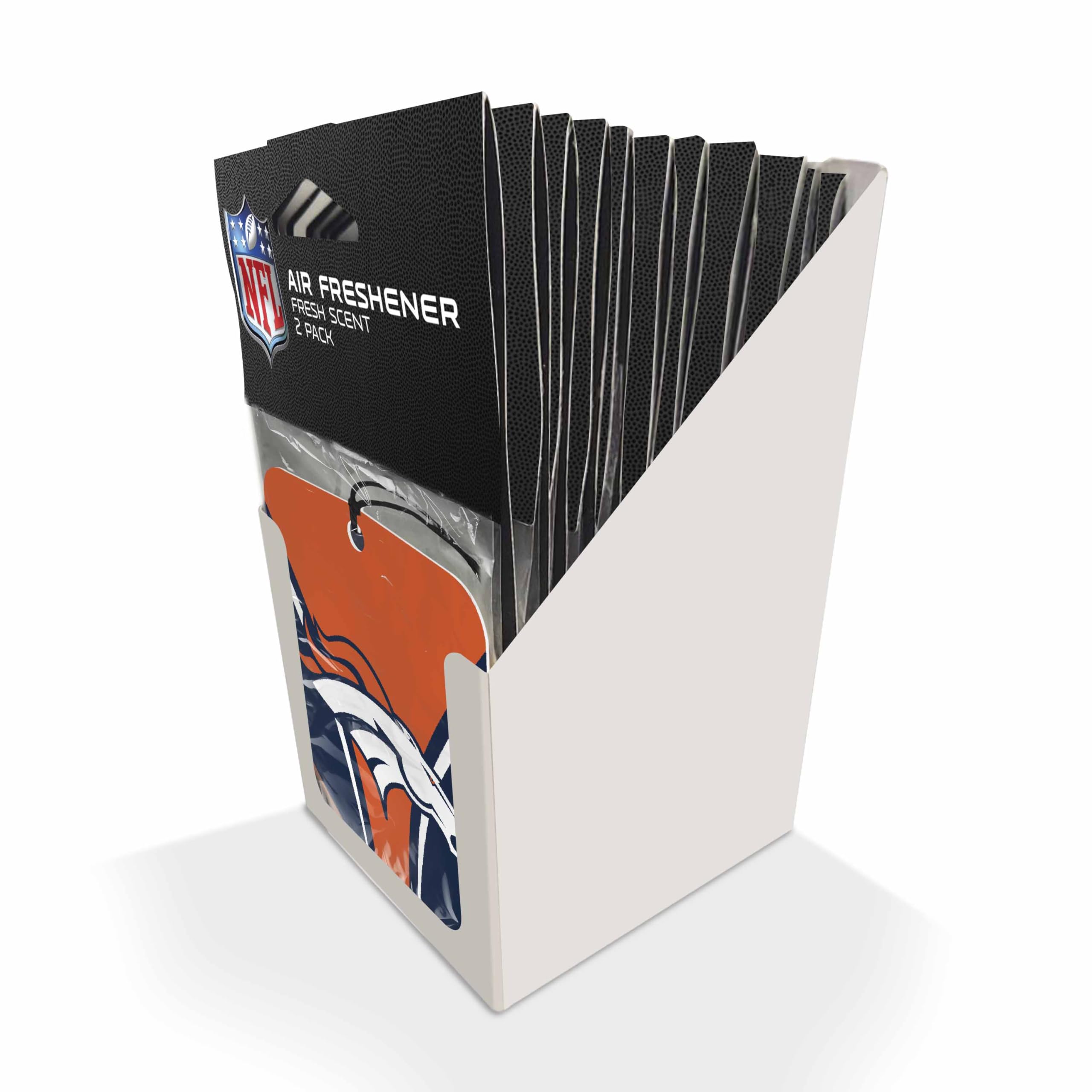 NFL - Denver Broncos 12 Air Freshener 2pks | Orange | 2.75” x 3.5” | Primary Logo